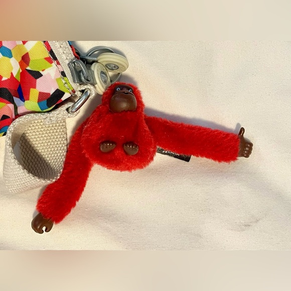 *EUC* KIPLING Davina “Confetti” Crossbody Bag - Multicolor w/Red Monkey Fob - Picture 12 of 14